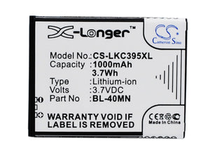 Battery for LG C395 BL-40MN, EAC61700902 3.7V Li-ion 1000mAh / 3.70Wh