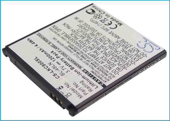 Battery for LG C800DG BL-48LN 3.7V Li-ion 1200mAh / 4.44Wh