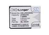 Battery for LG Pulse BL-52UH, BL-52UHB, EAC62258202 3.8V Li-ion 1800mAh / 6.84Wh
