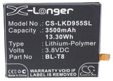 Battery for LG LGL23 BL-T8, EAC62118701 3.8V Li-Polymer 3500mAh / 13.30Wh