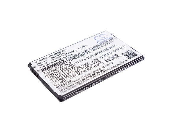 Battery for LG K430DSF BL-45A1H, EAC63158301 3.8V Li-ion 2100mAh / 7.98Wh