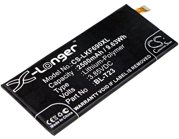 Battery for LG K580F BL-T23, EAC63278801 3.85V Li-Polymer 2500mAh / 9.63Wh