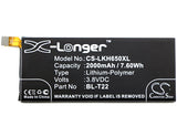 Battery for LG H650K BL-T22, EAC63158201 3.8V Li-Polymer 2000mAh / 7.60Wh