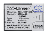 Battery for LG G4 Note BL-51YF, BL-51YH, EAC62858501 3.85V Li-ion 3000mAh / 11.5