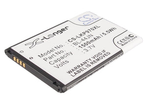 Battery for LG E400 1ICP5-44-65, BL-44JN, EAC61679601 3.7V Li-ion 1500mAh / 5.55