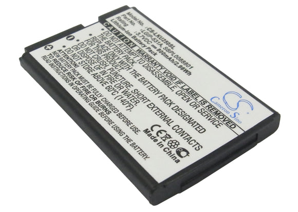 Battery for LG KU250 LGIP-531A, SBPL0088801 3.7V Li-ion 800mAh / 2.96Wh