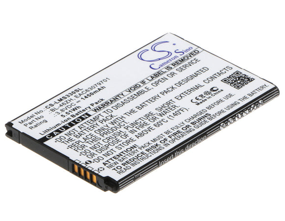 Battery for LG K7 Dual SIM TD-LTE BL-46ZH, EAC63079701 3.8V Li-ion 1450mAh / 5.5