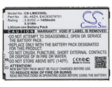 Battery for LG V5500PP BL-46ZH, EAC63079701 3.8V Li-ion 1450mAh / 5.51Wh