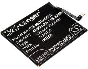 Battery for Motorola XT1776 HE50, SNN5989A 3.8V Li-Polymer 4850mAh / 18.43Wh