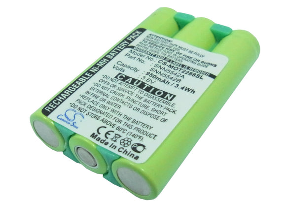 Battery for Motorola T2260 SNN5542A, SNN5542B 3.6V Ni-MH 800mAh / 2.88Wh