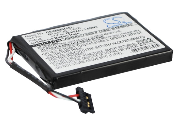 Battery for Becker Traffic Assist Pro Z250 3.7V Li-ion 720mAh / 2.66Wh