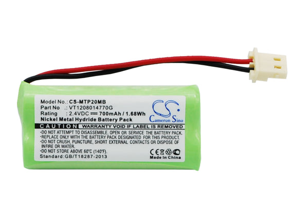 Battery for Motorola MBP20 VT1208014770G 2.4V Ni-MH 700mAh / 1.68Wh