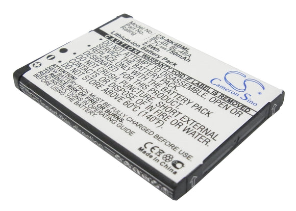 Battery for Nokia 6111 BL-4B, BL-4BA 3.7V Li-ion 750mAh / 2.78Wh
