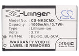 Battery for Nokia 6670 BL-5C, BL-5CA 3.7V Li-ion 1000mAh / 3.70Wh