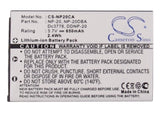 Battery for Casio Exilim Zoom EX-Z60BK NP-20, NP-20DBA 3.7V Li-ion 650mAh / 2.41