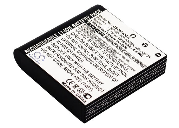 Battery for Casio Exilim Zoom EX-Z450BN NP-40, NP-40DBA, NP-40DCA 3.7V Li-ion 12