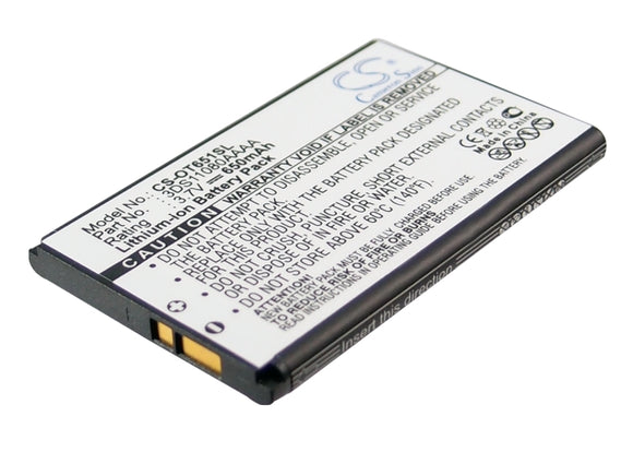 Battery for Alcatel OT-E158 3DS10241AAAA, 3DS10744AAAA, 3DS11080AAAA, B-VLE56, B