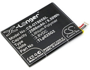 Battery for Alcatel One Touch Pixi 4 6.0 CAC2580010C2, TLp025G2 3.8V Li-Polymer 