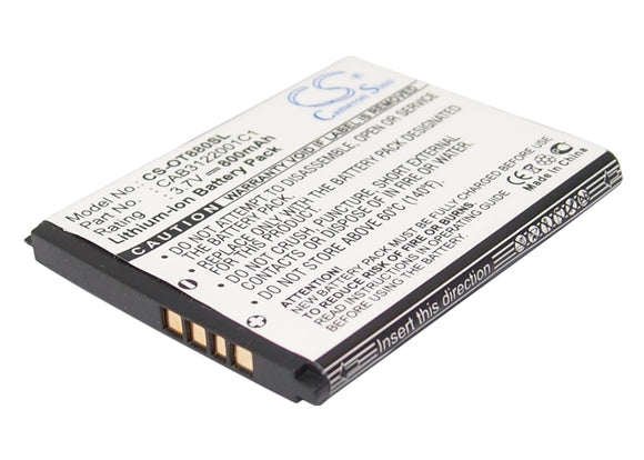 Battery for Alcatel One Touch 907N BTR510AB, BY42, CAB20K0000C1, CAB3120000C1, C