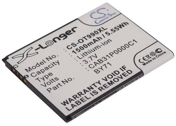 Battery for Alcatel Venture VM2045 BY71, CAB31P0000C1, CAB31P0001C1, TB-4T005820