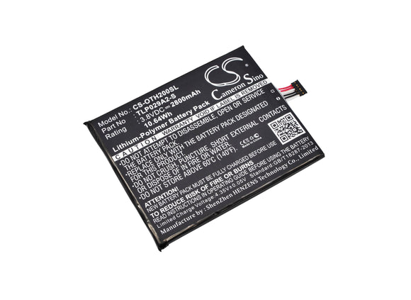 Battery for TCL i806 TLP029A2-S, TLP029AJ 3.8V Li-Polymer 2800mAh / 10.64Wh