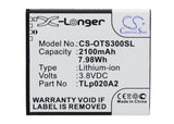 Battery for Alcatel OT-5065W TLi020A1, TLp020A2 3.8V Li-ion 2100mAh / 7.98Wh