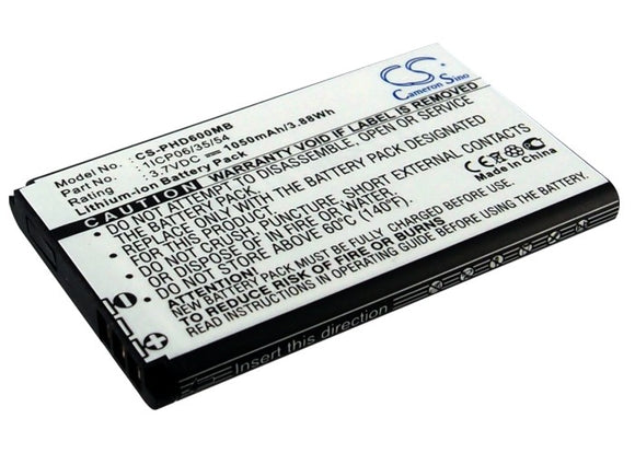 Battery for Philips AVENT SCD600 1ICP06-35-54, 996510033692, 996510050728 3.7V L