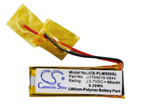 Battery for Plantronics M50 1704018-0944, 71468-01 3.7V Li-Polymer 80mAh / 0.30W