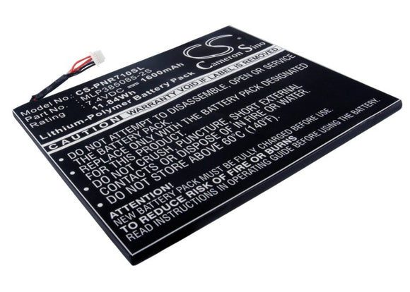 Battery for Pandigital PRD07T10WWH756 MLP385085-2S 7.4V Li-Polymer 1600mAh / 11.