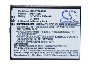 Battery for Pantech P2050 PBR-40C 3.7V Li-ion 750mAh / 2.78Wh