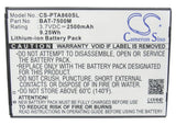 Battery for Pantech IM-A860 BAT-7500M 3.7V Li-ion 2500mAh / 9.25Wh