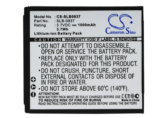Battery for Samsung NV33 SLB-0937 3.7V Li-ion 1000mAh