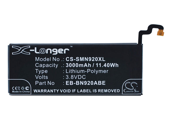 Battery for Samsung SM-N920S EB-BN920ABE 3.8V Li-Polymer 3000mAh / 11.40Wh
