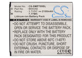 Battery for Samsung GT-I9150 B650AC, B650AE 3.7V Li-ion 2100mAh / 7.77Wh