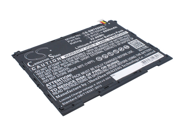 Battery for Samsung Galaxy Tab A 9.7 EB-BT550ABA, EB-BT550ABE 3.8V Li-Polymer 60