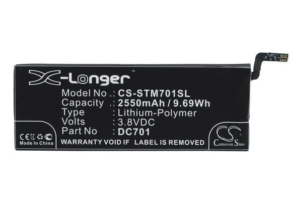 Battery for Smartisan T1 DC701 3.8V Li-Polymer 2550mAh / 9.69Wh