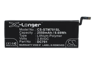 Battery for Smartisan SM701 DC701 3.8V Li-Polymer 2550mAh / 9.69Wh