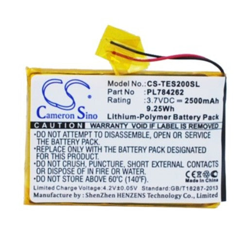 Battery for TEASI One 2 PL784262 3.7V Li-Polymer 2500mAh / 9.25Wh