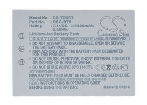 Battery for TOSHIBA Gigashot GSC-R60AU BSC-BT5, GSC-BT5 7.4V Li-ion 1200mAh / 8.