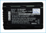 Battery for Panasonic HDC-TM55K VW-VBK360 3.7V Li-ion 3400mAh