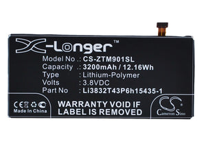 Battery for ZTE Lever Li3832T43P6h15435-1, Li3832T43P6HC15435-1, Li3832T43P6hC15