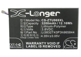 Battery for ZTE U9815 Li3832T43P3h965844, Li3834T43P3h965844 3.8V Li-Polymer 320